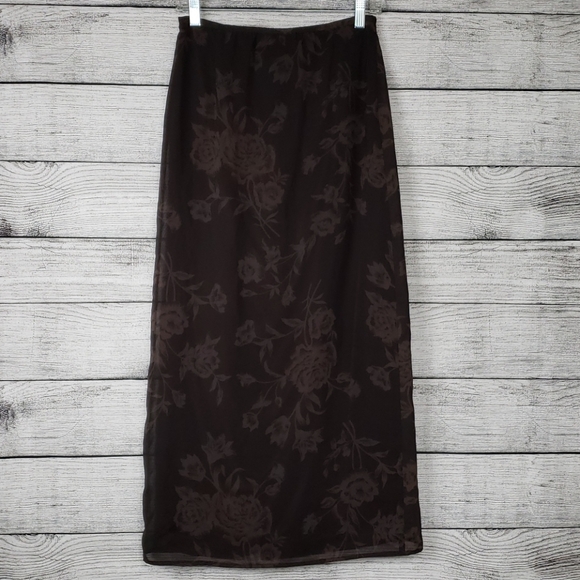 Express Dresses & Skirts - Vintage Express Brown Boho Rose Maxi Skirt